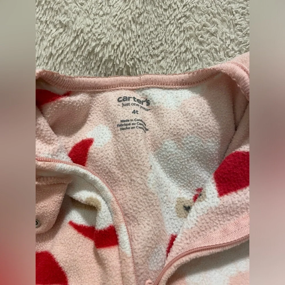 Carter’s Pink Fleece Santa Clause Footie Pajamas